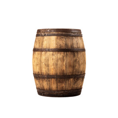 Wooden barrel, front view