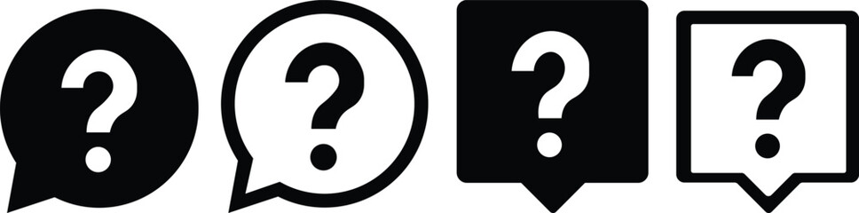 Exclamation and question mark icon set. Question mark and exclamation symbol, vector for apps and website.Question Mark Set Vector Design on White Background.FAQ icon set. Question mark outline icon.