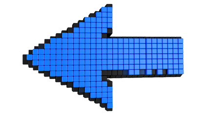 Blue digital pixel arrow for web navigation PNG