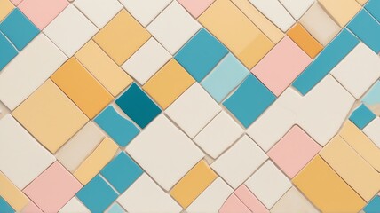Geometric Tile Pattern with Pastel Colors for Modern Design Projects