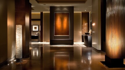 Fototapeta premium Interior hallway showcasing modern design elements.