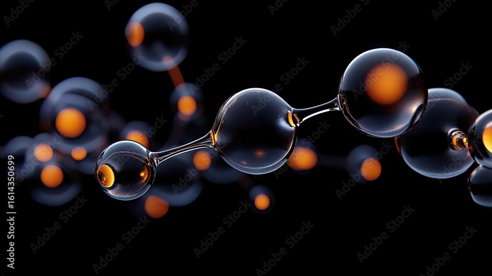 Poster abstract depiction of interconnected molecular structures.
