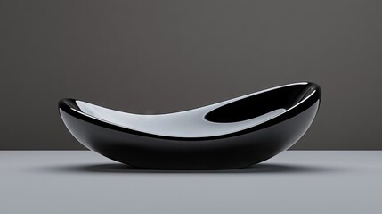 Modern, sleek black bowl against a neutral backdrop.