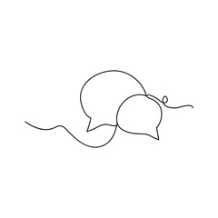 Chat single vector illustration icon,
, speech bubble  Speech bubble continuous one line art drawing dialogue speech bubble vector illustration 