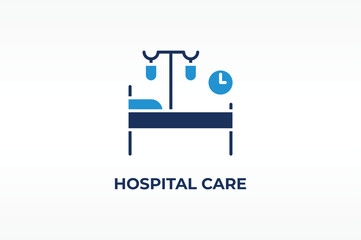 HOSPITAL CARE vector, icon or logo sign isolated symbol illustration
