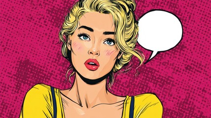 Woman pop art illustration comic style