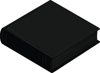 Blank Hardcover Book with Black Cover – Vector Illustration, book, paper, cover, object, closed, black, box, education, blank, business, notebook, page, old, leather, office, literature, isolated