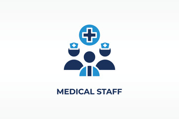 MEDICAL STAFF vector, icon or logo sign isolated symbol illustration