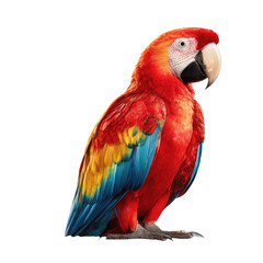Obraz premium Scarlet macaw portrait against black