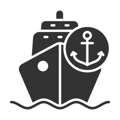 Seaport Icon Glyph Style. Vector Illustration Design