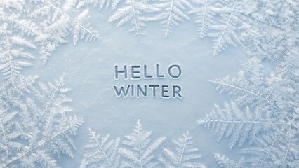 Hello Winter Greeting Carved Frost