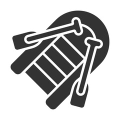Lifeboat Icon Glyph Style. Vector Illustration Design