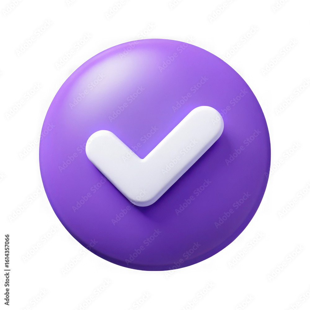 Poster purple checkmark icon design element