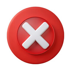 Obraz premium Red circle with white x icon symbol