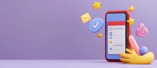 Conceptual digital task management and productivity on smartphone screen