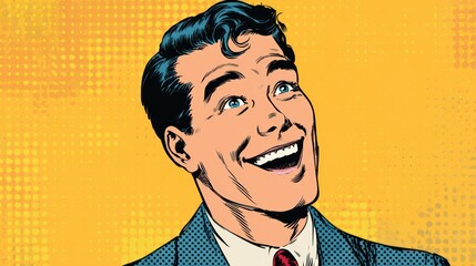 Smiling man comic art illustration
