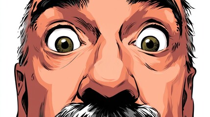 Surprised man portrait illustration