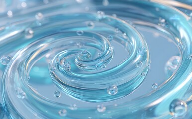 Glass spiral with water droplets