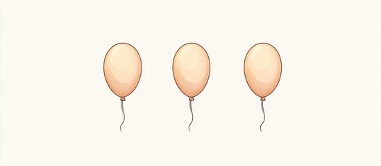 Minimalist Illustration of Three Balloons with Pastel Color Palette