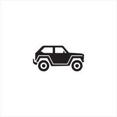 Fototapeta premium Black silhouette of a vintage off road vehicle on a white background vector