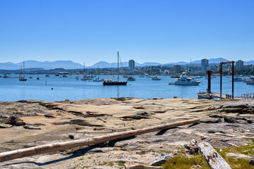 Newcastle Island Saysutshun Marine Park Nanaimo BC. The view from Newcastle Island (Saysutshun) of...