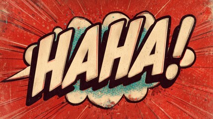 Comic book style haha graphic design