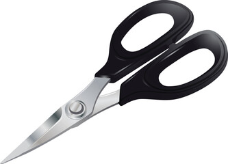 black scissors realistic style