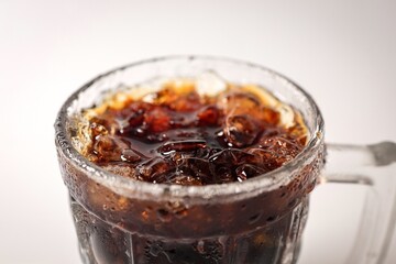 Thai Style Iced Black Coffee, ice black coffee,Oliang on white background