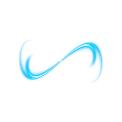Curved cyan glowing shape with transparent background
