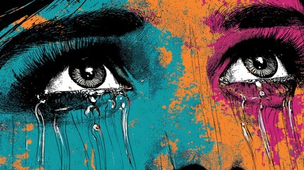 Closeup abstract eye art