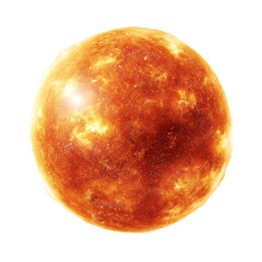 Fototapeta premium Fiery sun, a celestial blaze of orange, and isolated on a transparent background