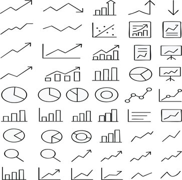 Stock market chart data graph diagram business finance analysis investment report growth trend line arrow statistic 100