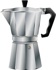 moka pot coffee maker realistic style