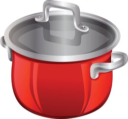 soup pot kitchen utensil realistic style