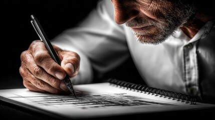 architect sketching by hand. Empty environment