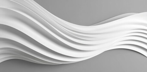 Abstract white waves on gray background