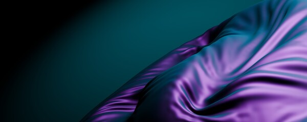 Abstract digital artwork featuring flowing, draped fabric with a smooth, silky texture