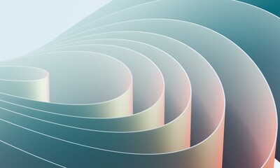 Curved lines form a spiraling pattern, creating an abstract composition