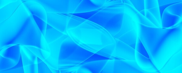Abstract digital artwork featuring a fluid, intertwined pattern of translucent blue waves