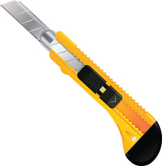yellow cutter stationery realistic style