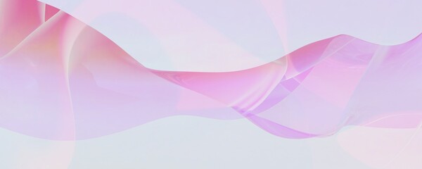 Abstract digital artwork featuring flowing, translucent waves in soft pink and pastel hues