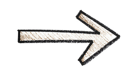 Hand-drawn sketch arrow with rough ink texture PNG