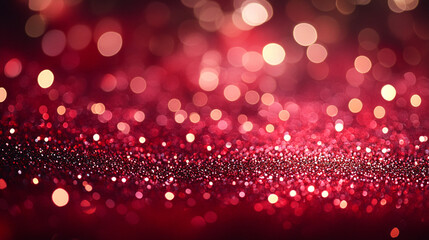 Festive red glitter bokeh background