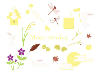 お月見をイメージしたイラストセット