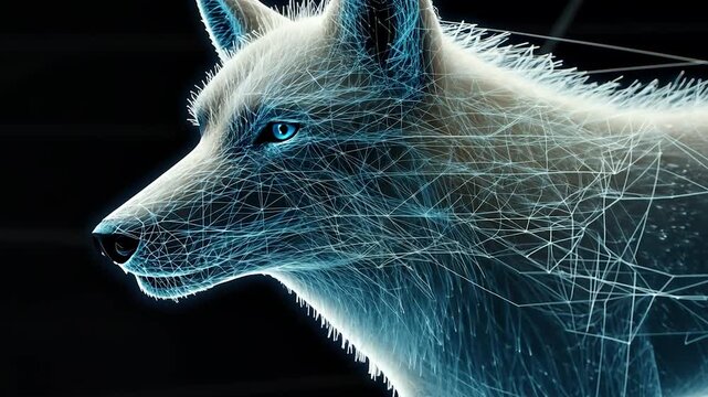 Digital wolf portrait