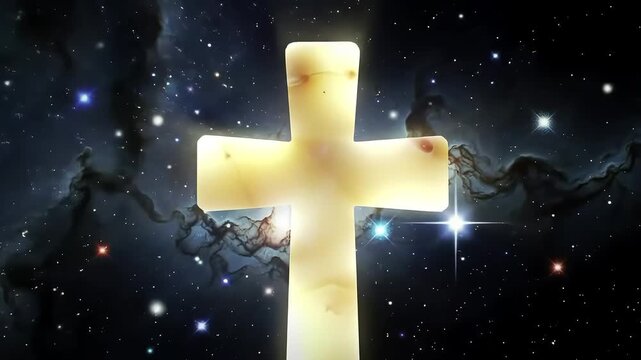Cosmic Cross Nebula Faith Hope