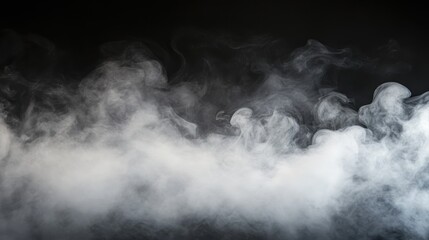 Fototapeta premium Smoke or fog isolated on black background