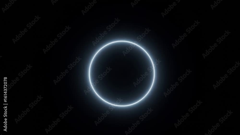 Poster neon circle: a captivating neon circle glows brightly against the profound expanse of the night, cre