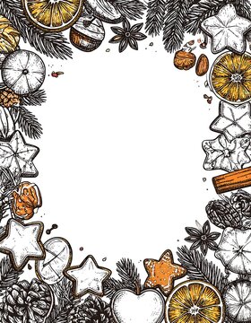 Christmas-themed decorative border