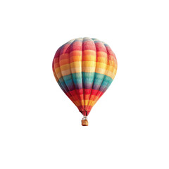 Colorful hot air balloon against a black background